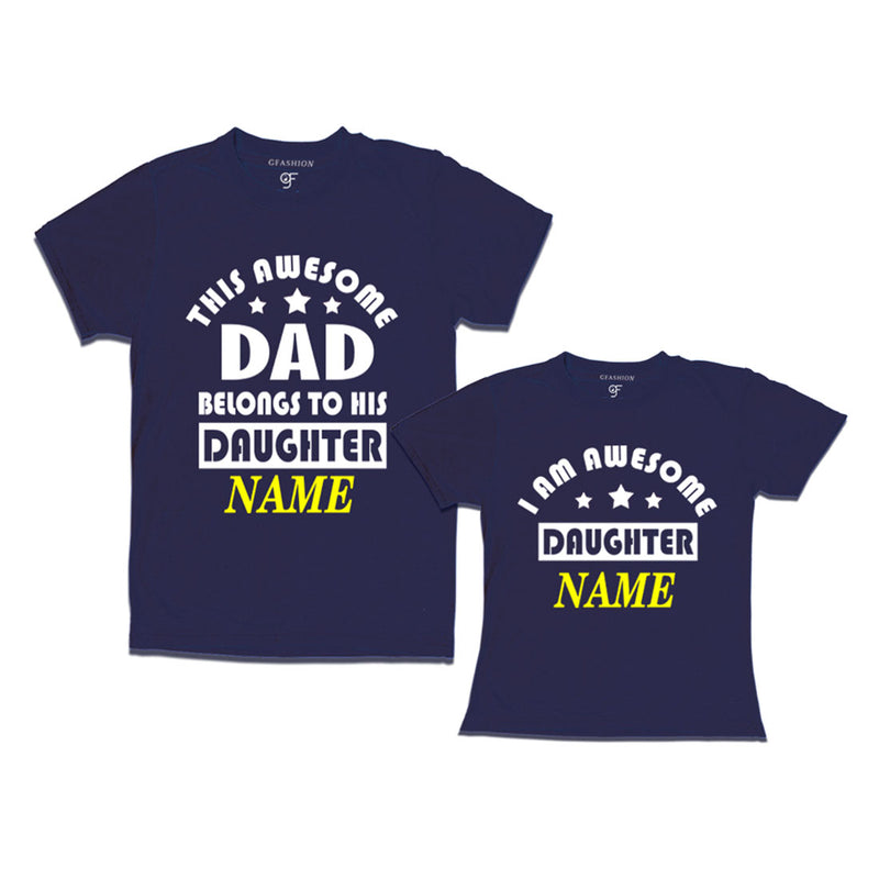 This awesome Dad Belongs to his Daughter T-shirts With Name in Navy Color available @ Gfashion.jpg