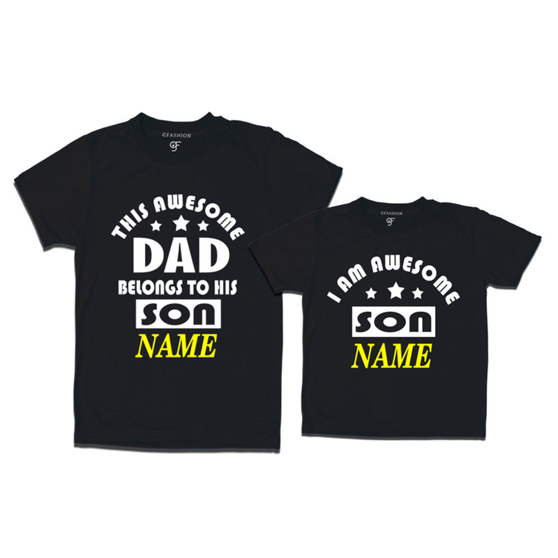 This awesome Dad Belongs to his Son T-shirts With Name in Black Color available @ Gfashion.jpg