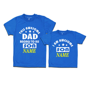 This awesome Dad Belongs to his Son T-shirts With Name in Blue Color available @ Gfashion.jpg