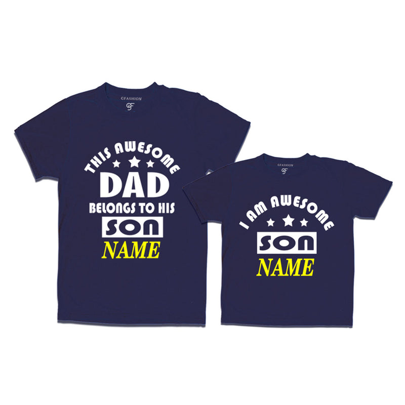 This awesome Dad Belongs to his Son T-shirts With Name in Navy Color available @ Gfashion.jpg