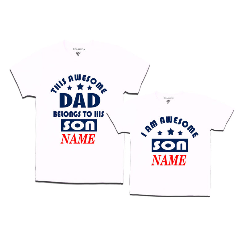 This awesome Dad Belongs to his Son T-shirts With Name in White Color available @ Gfashion.jpg