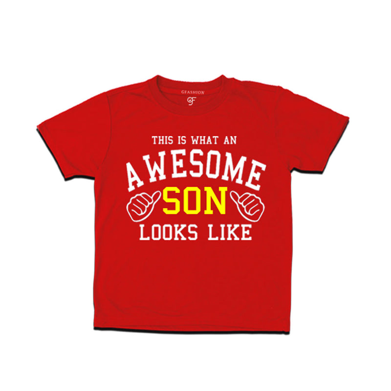 This is What An Awesome Boy Looks Like Printed Tees in Red Color available @ Gfashion.jpg