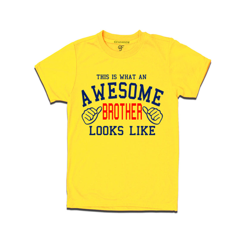 This is What An Awesome Brother Looks Like Printed Tees in Yellow Color available @ Gfashion.jpg