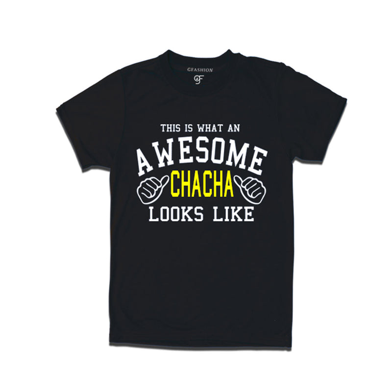 This is What An Awesome Chacha Looks Like Printed T-shirt in Black Color available @ Gfashion.jpg