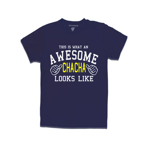 This is What An Awesome Chacha Looks Like Printed T-shirt in Navy Color available @ Gfashion.jpg