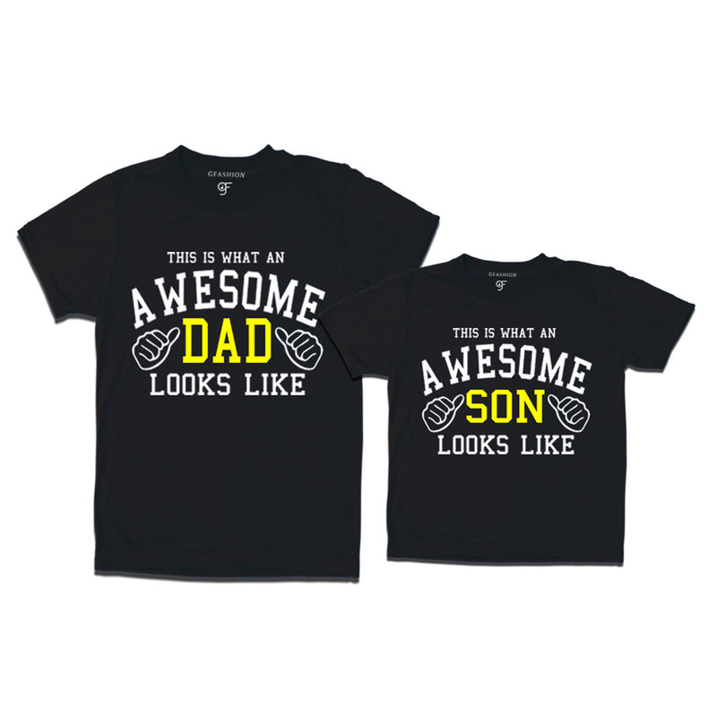 This is What An Awesome Dad Son Looks Like Printed T-shirt in Black Color available @ Gfashion.jpg