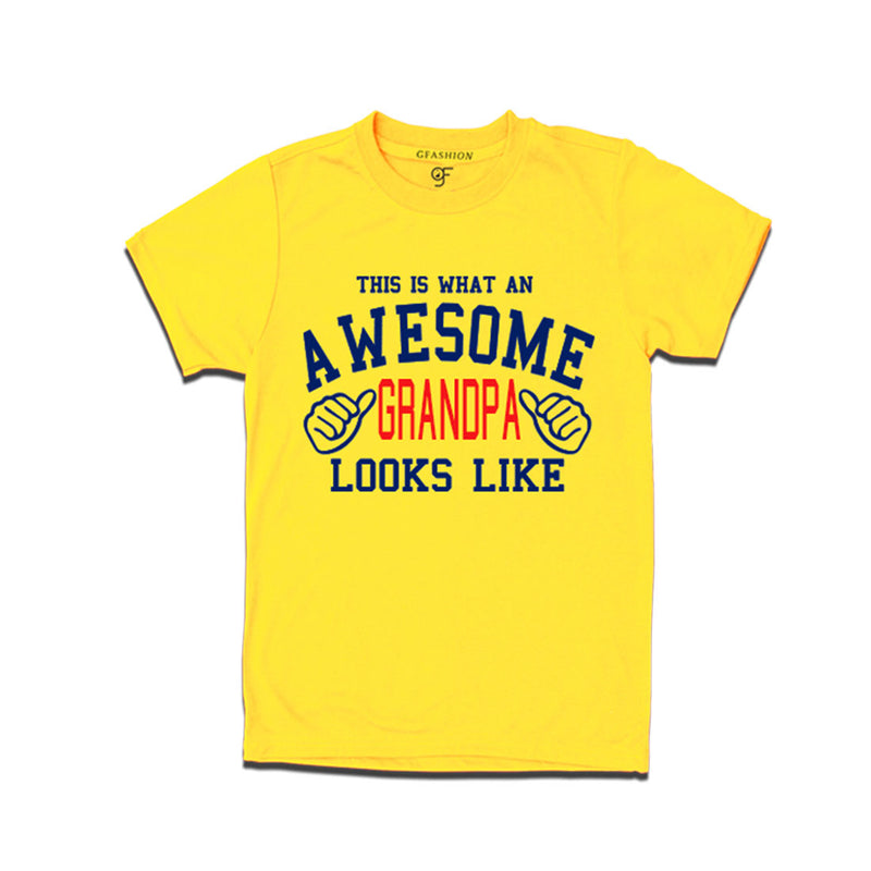 This is What An Awesome Grandpa Looks Like Printed T-shirt in Yellow Color available @ Gfashion.jpg