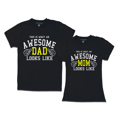 This is What An Awesome Dad Mom Looks Like Printed T-shirts in Black Color available @ Gfashion.jpg