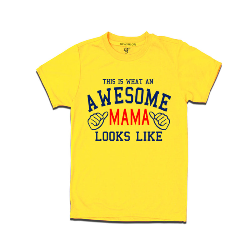 This is What An Awesome Mama Looks Like Printed T-shirt in Yellow Color available @ Gfashion.jpg