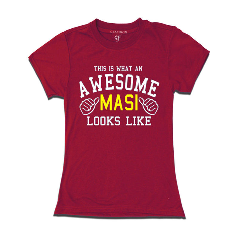 This is What An Awesome Masi Looks Like Printed T-shirt in Maroon Color available @ Gfashion.jpg
