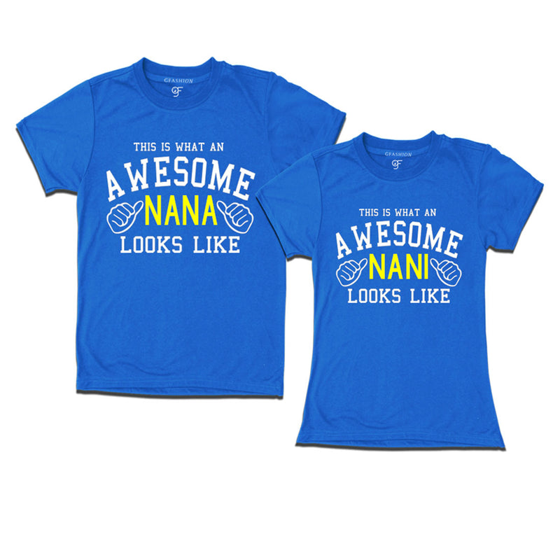 This is What An Awesome Nana Nani Looks Like Printed T-shirt in Blue Color available @ Gfashion.jpg