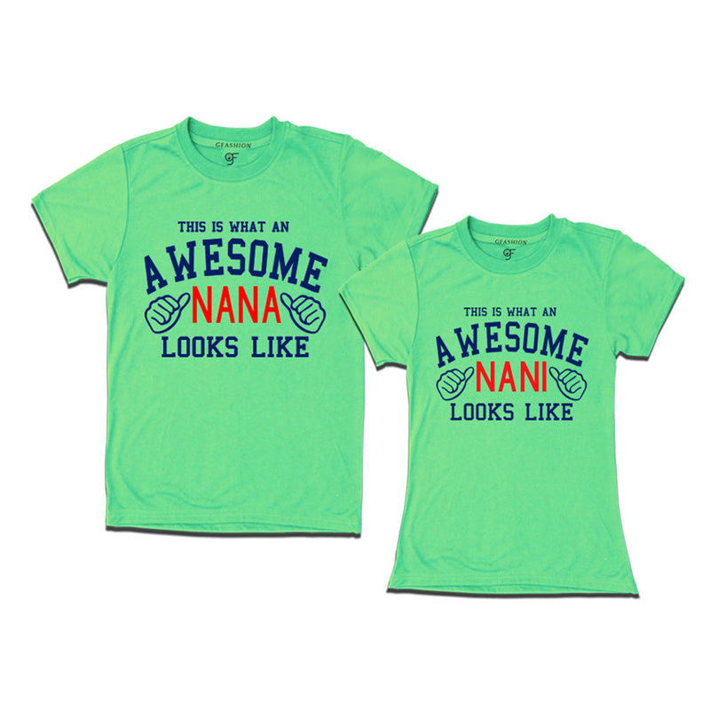 This is What An Awesome Nana Nani Looks Like Printed T-shirt in Pista Green Color available @ Gfashion.jpg