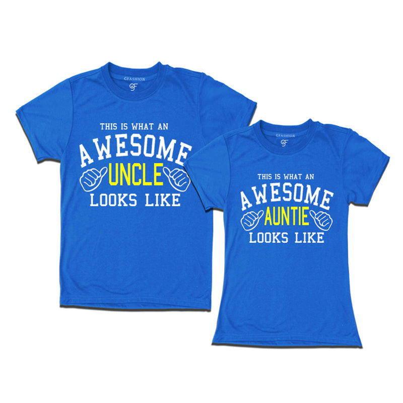 This is What An Awesome Uncle Auntie Looks Like Printed T-shirt in Blue Color available @ Gfashion.jpg