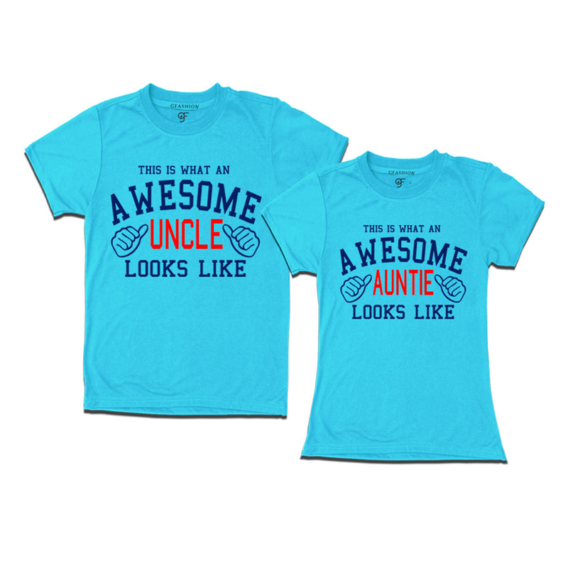 This is What An Awesome Uncle Auntie Looks Like Printed T-shirt in Sky Blue Color available @ Gfashion.jpg