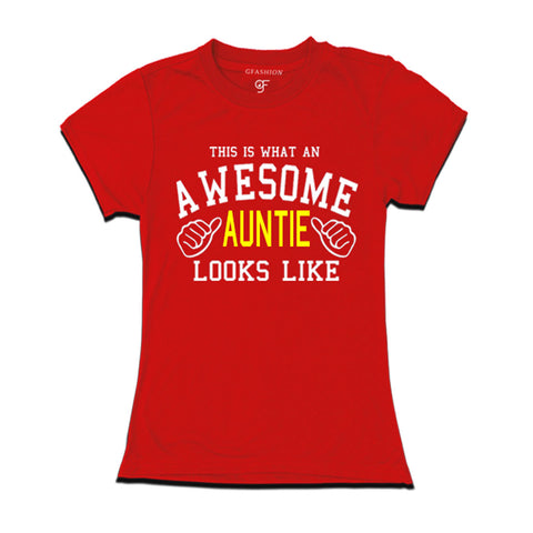 This is What An Awesome Auntie Looks Like Printed Tees in Red Color available @ Gfashion.jpg