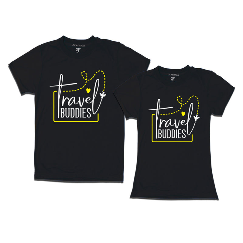 Travel Buddies T-shirts in Black Color available @ gfashion.jpg