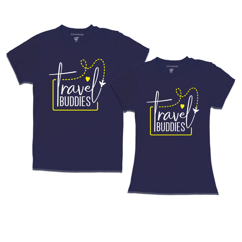 Travel Buddies T-shirts in Navy Color available @ gfashion.jpg