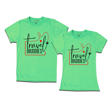 Travel Buddies T-shirts in Pista Green Color available @ gfashion.jpg