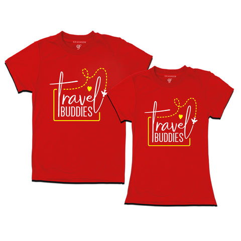 Travel Buddies T-shirts in Red Color available @ gfashion.jpg
