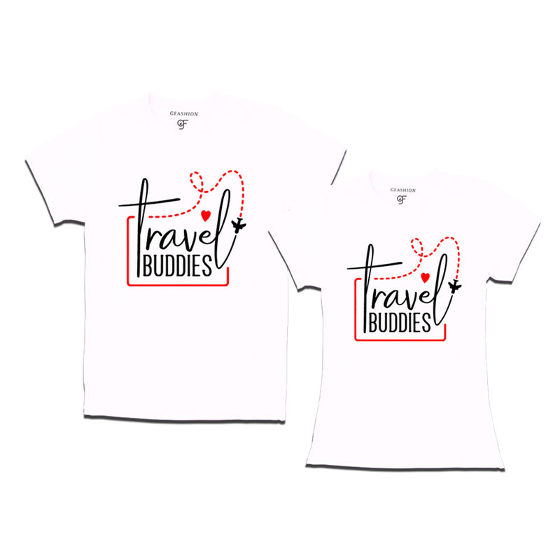 Travel Buddies T-shirts in White Color available @ gfashion.jpg
