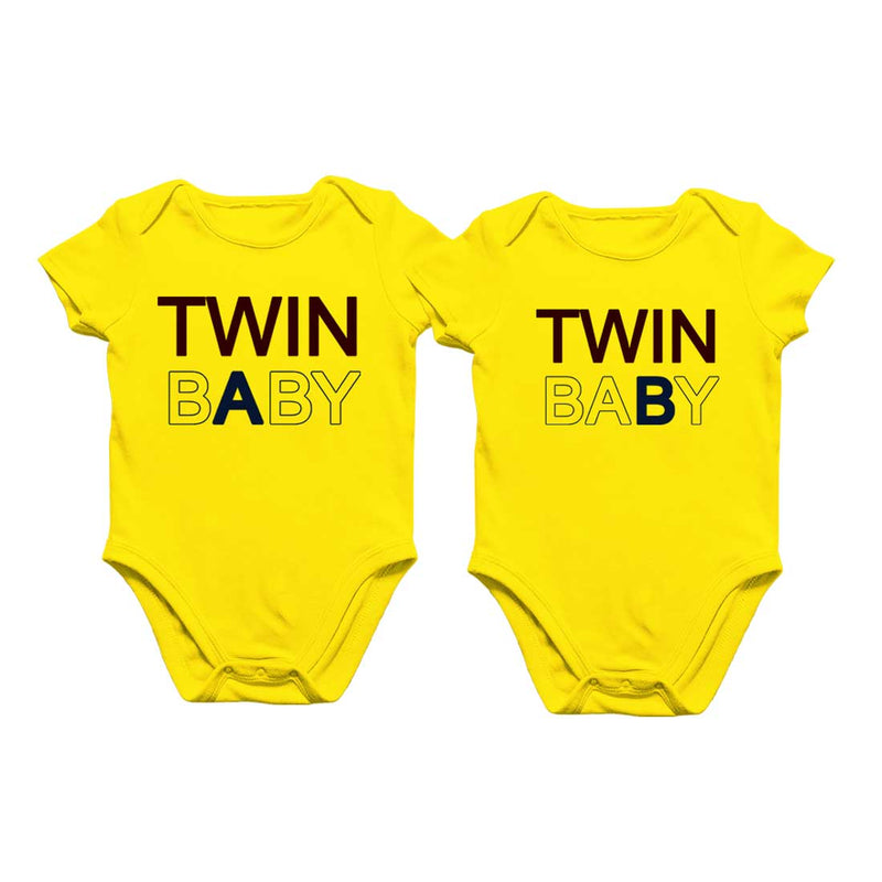 Twin Babies Onesie in Yellow Color available @ gfashion.jpg