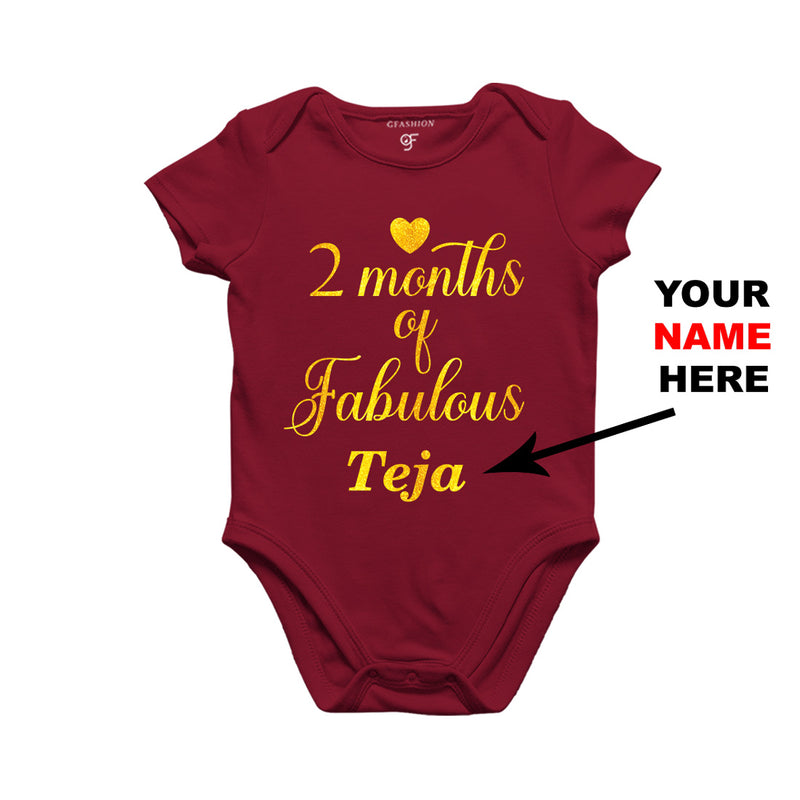 Two Months of Fabulous Baby Rompers-Name Customized in Maroon Color available @ gfashion.jpg