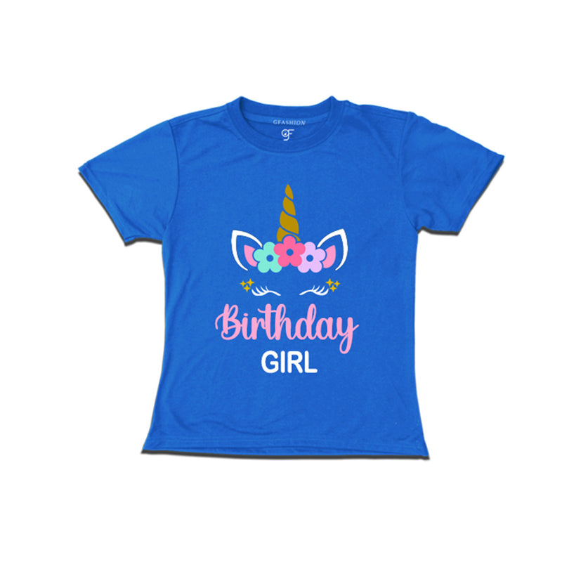 Unicorn Theme Based Birthday Girl T-shirt in Blue Color available @ gfashion.jpg