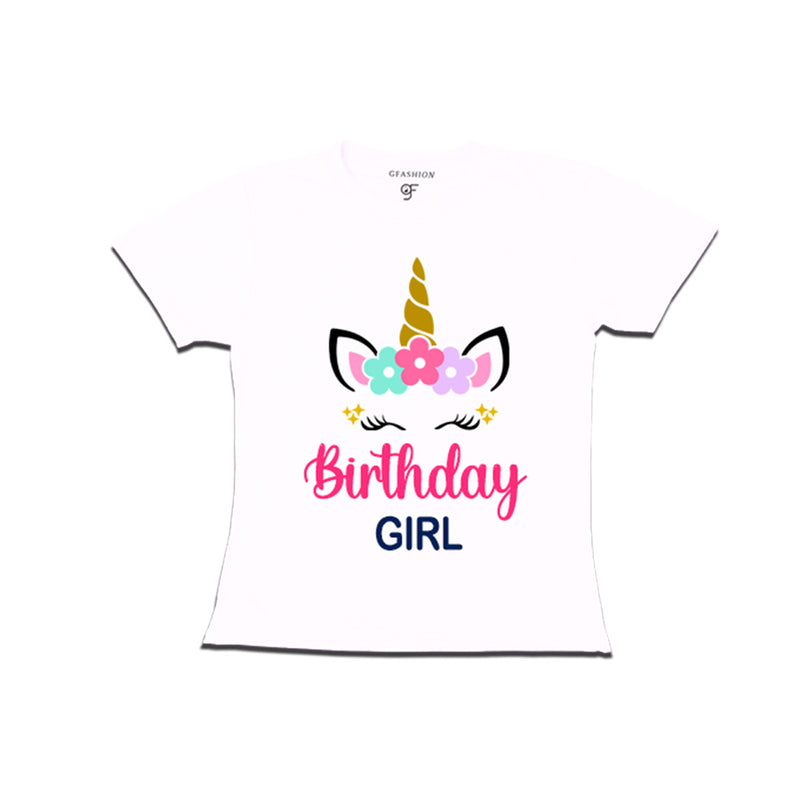 Unicorn Theme Based Birthday Girl T-shirt in White Color available @ gfashion.jpg