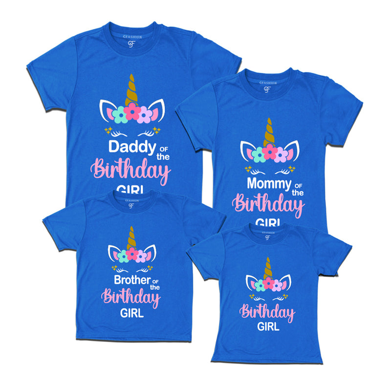 Unicorn Theme Based Birthday T-shirts for Family in Blue Color available @ gfashion.jpg