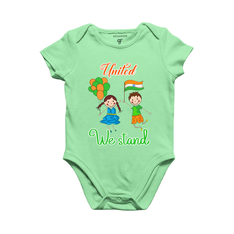 United We Stand-Baby Rompers in Pista Green Color available @ gfashion.jpg