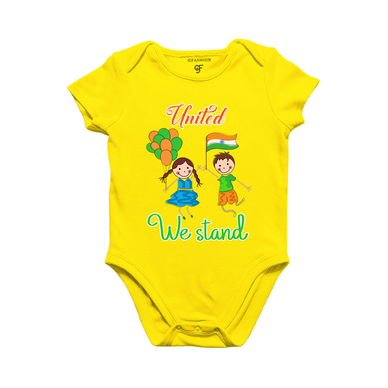 United We Stand-Baby Rompers in Yellow Color available @ gfashion.jpg