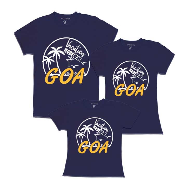 Vacation Mode On Goa dad mom daughter T-shirts-navy-gfashion