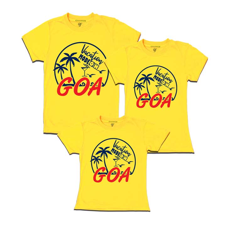 Vacation Mode On Goa dad mom daughter T-shirts-yellow-gfashion