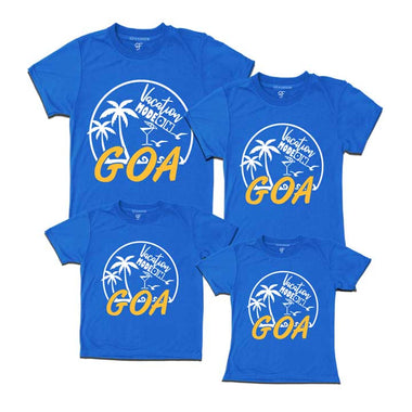 Vacation Mode On Goa T-shirts family-blue-gfashion