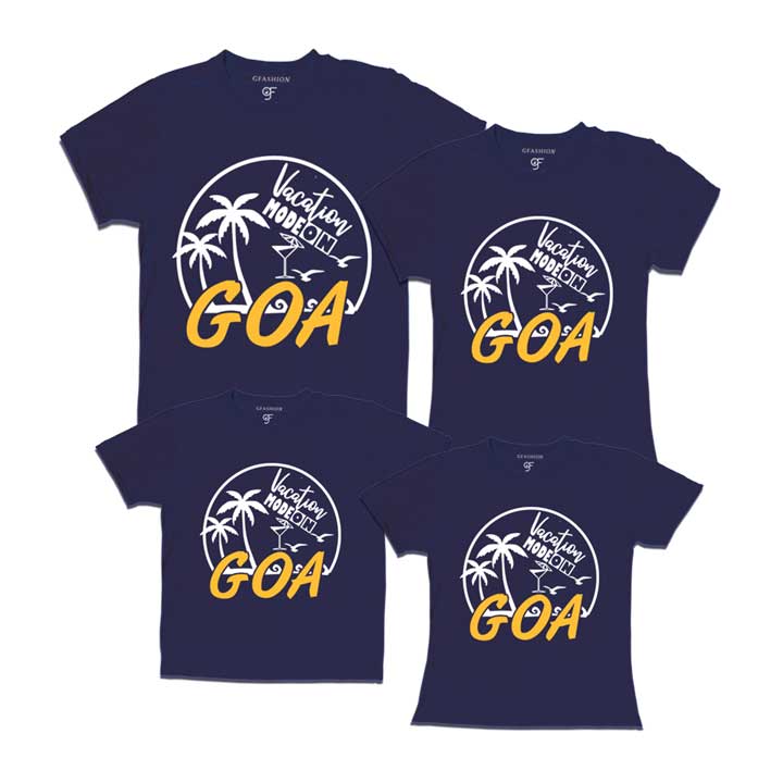 Vacation Mode On Goa T-shirts family-navy-gfashion
