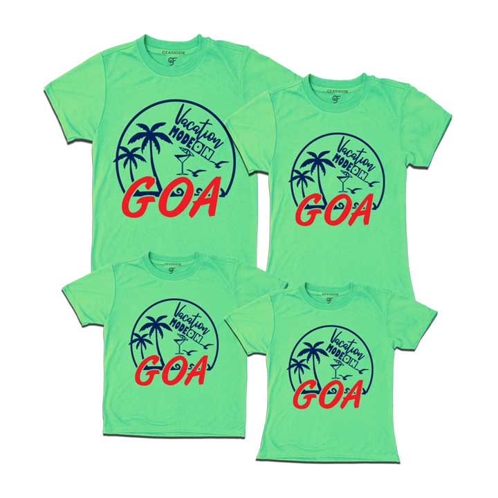 Vacation Mode On Goa T-shirts family-pistagreen-gfashion