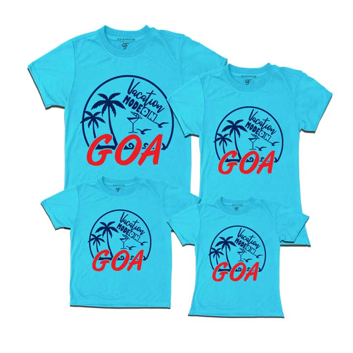 Vacation Mode On Goa T-shirts family-skyblue-gfashion