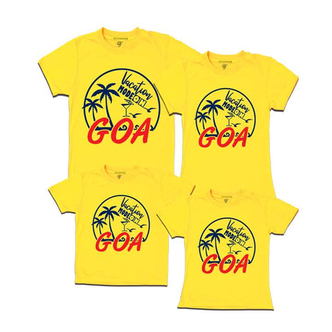 Vacation Mode On Goa T-shirts family-yellow-gfashion