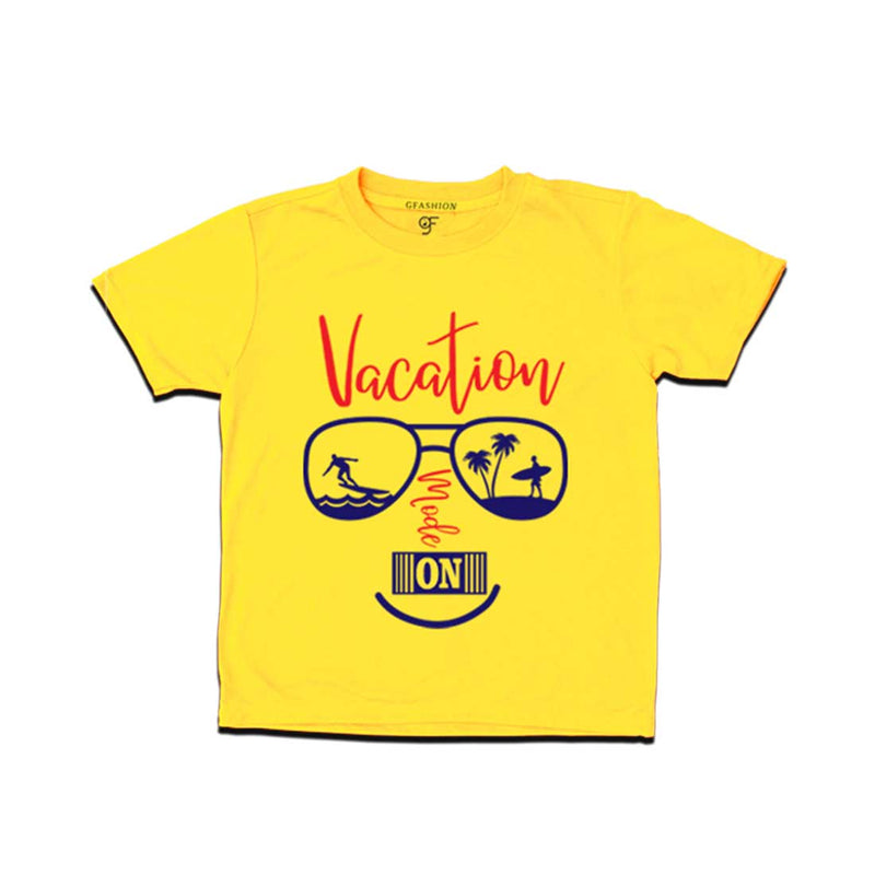 Vacation Mode On T-shirt for Boy in Yellow Color available @ gfashion.jpg