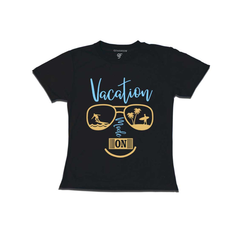 Vacation Mode On T-shirts for Girl in Black Color available @ gfashion.jpg