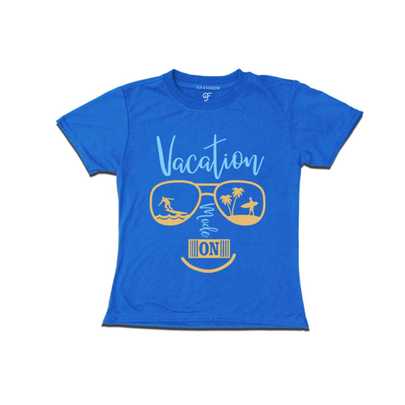 Vacation Mode On T-shirts for Girl in Blue Color available @ gfashion.jpg