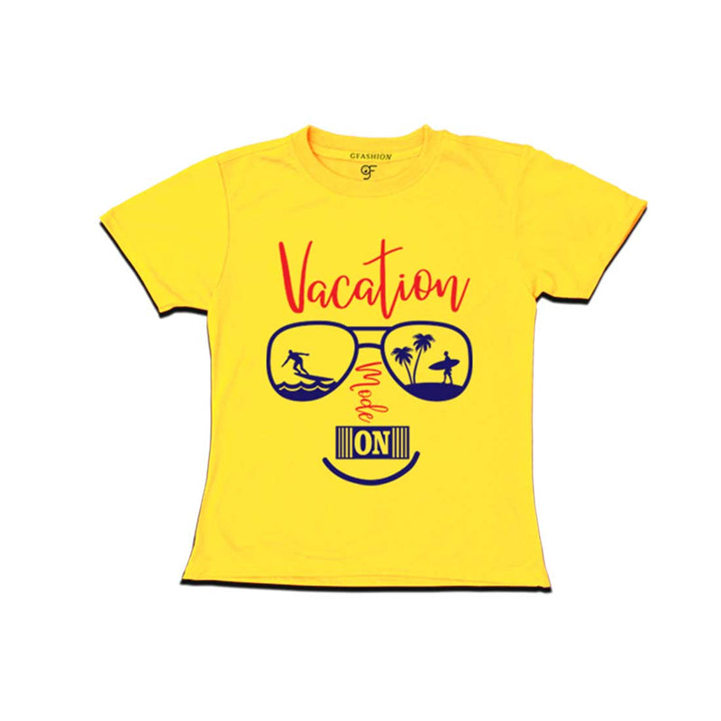 Vacation Mode On T-shirts for Girl in Yellow Color available @ gfashion.jpg