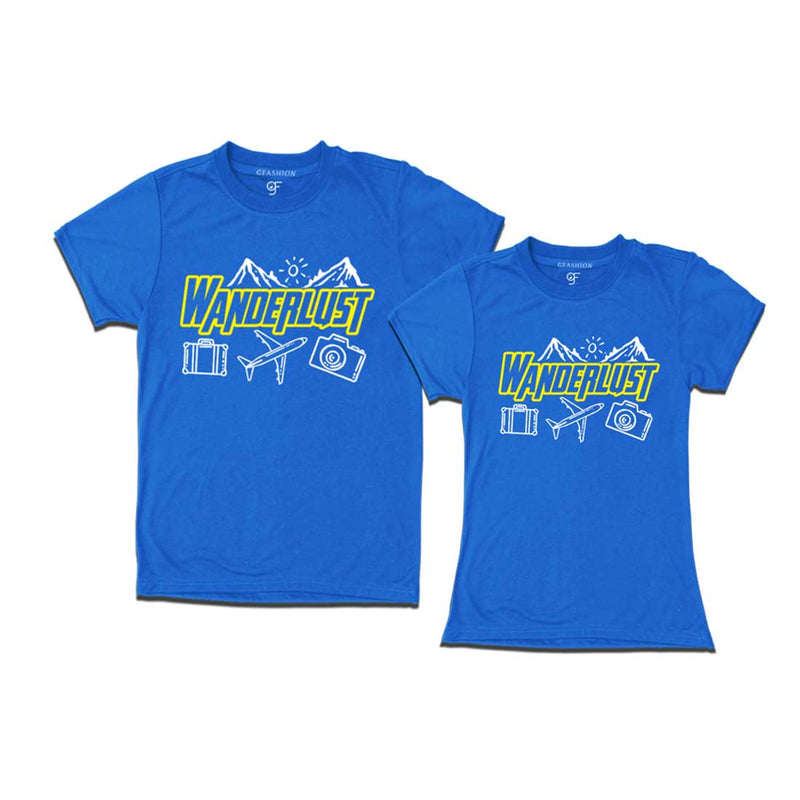 WanderLust Couple T-shirts in Blue Color avilable @ gfashion.jpg
