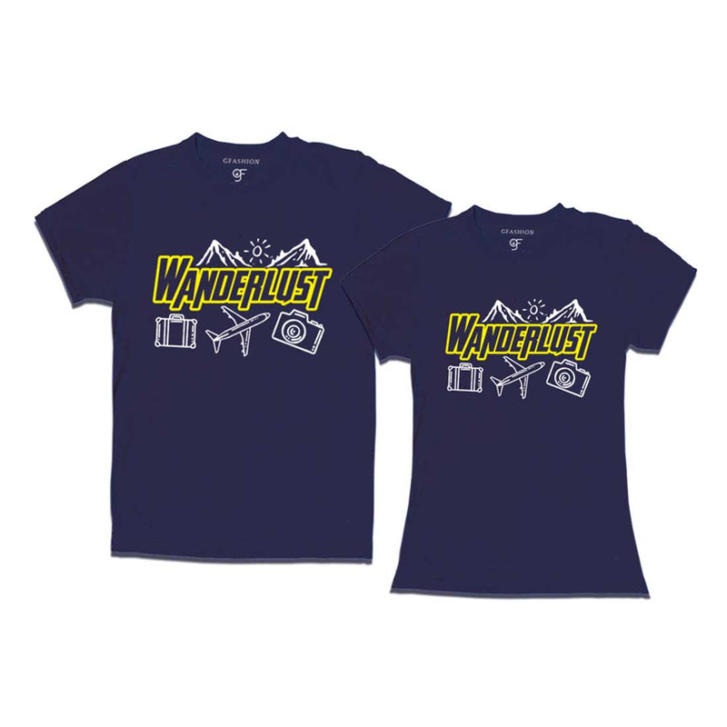 WanderLust Couple T-shirts in Navy Color avilable @ gfashion.jpg