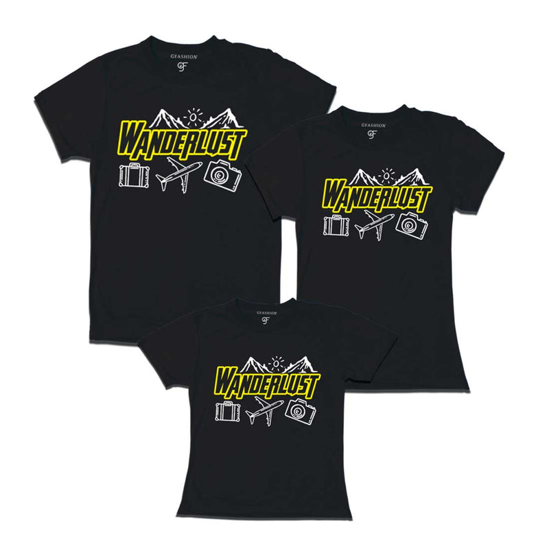 Wanderlust T-shirts for Dad Mom and Daughter in Black Color avilable @ gfashion.jpg