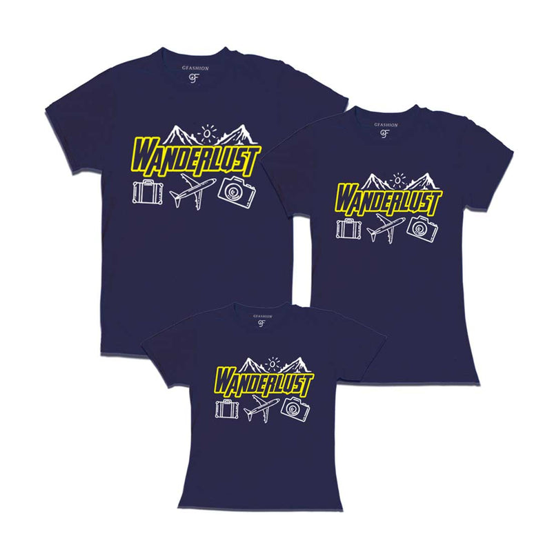 Wanderlust T-shirts for Dad Mom and Daughter in Navy Color avilable @ gfashion.jpg