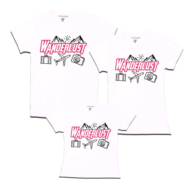 Wanderlust T-shirts for Dad Mom and Daughter in White Color avilable @ gfashion.jpg