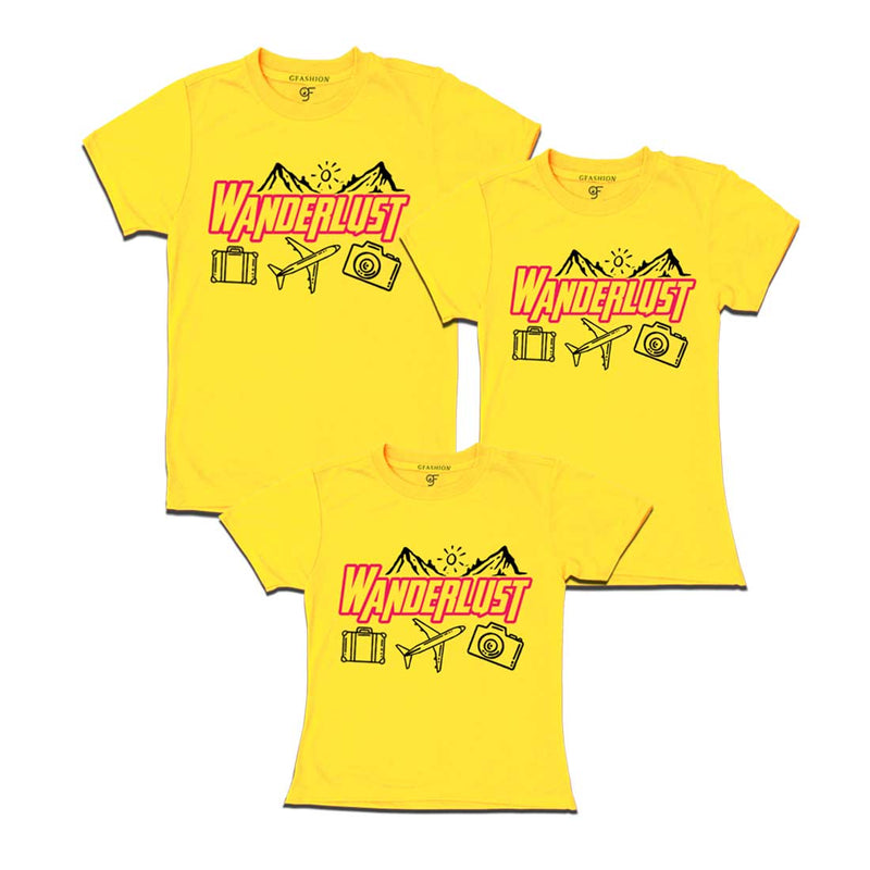 Wanderlust T-shirts for Dad Mom and Daughter in Yellow Color avilable @ gfashion.jpg