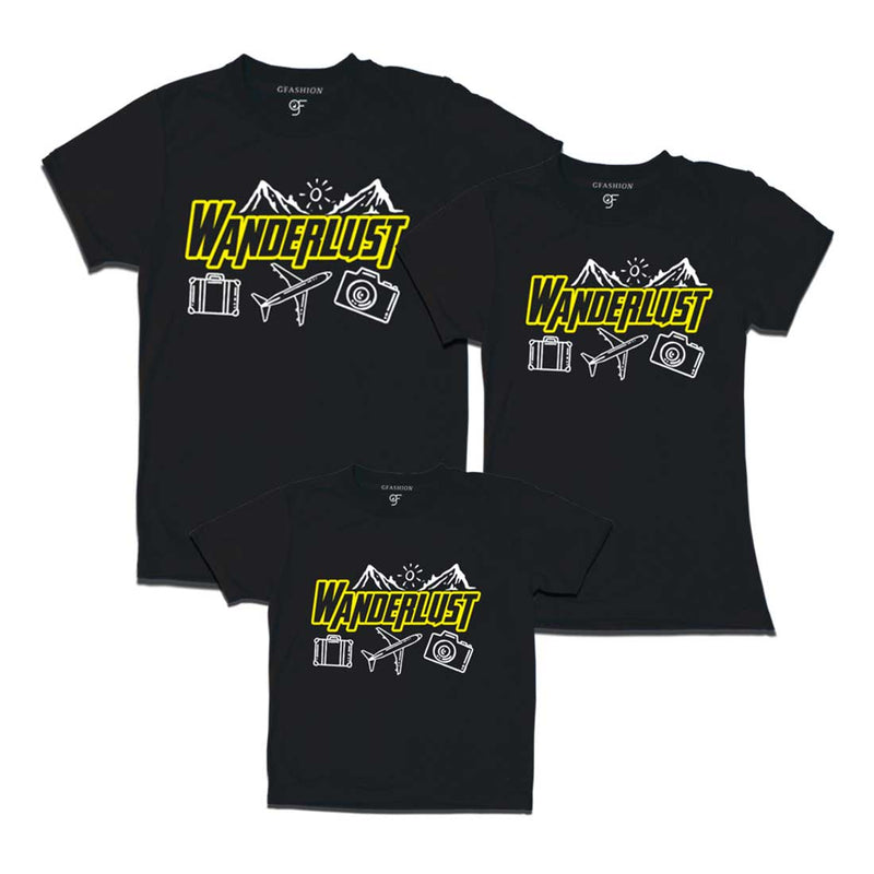Wanderlust T-shirts for Dad Mom and Son in Black Color avilable @ gfashion.jpg