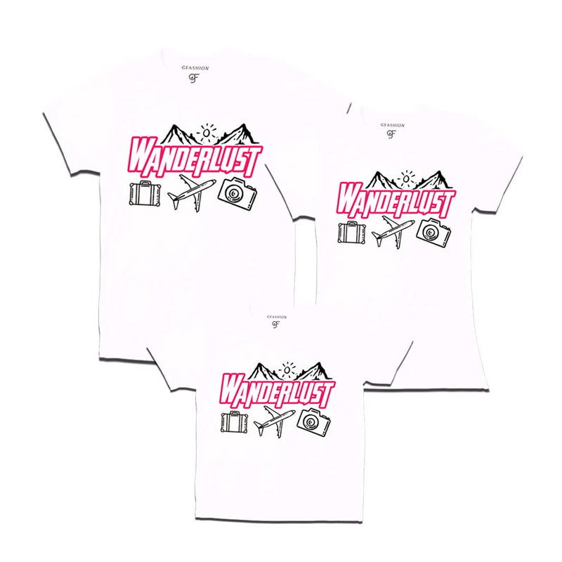 Wanderlust T-shirts for Dad Mom and Son in White Color avilable @ gfashion.jpg